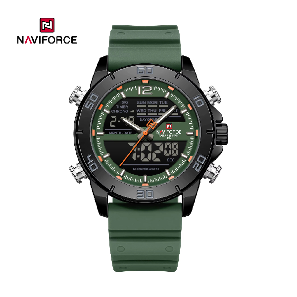 NAVIFORCE 9253T Watch for Men Fashion Sports Men's Waterproof Watches with Luminous Chronograph Silicone Strap Relojes