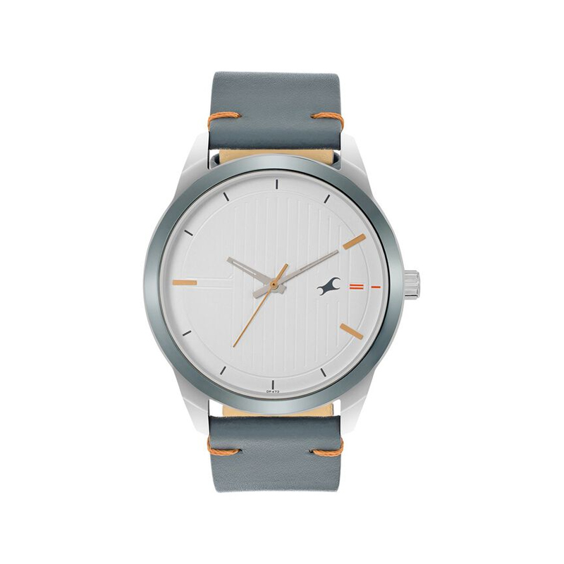 Fastrack Stunners Quartz Analog White Dial Leather Strap Men's Watch (3308KL02)