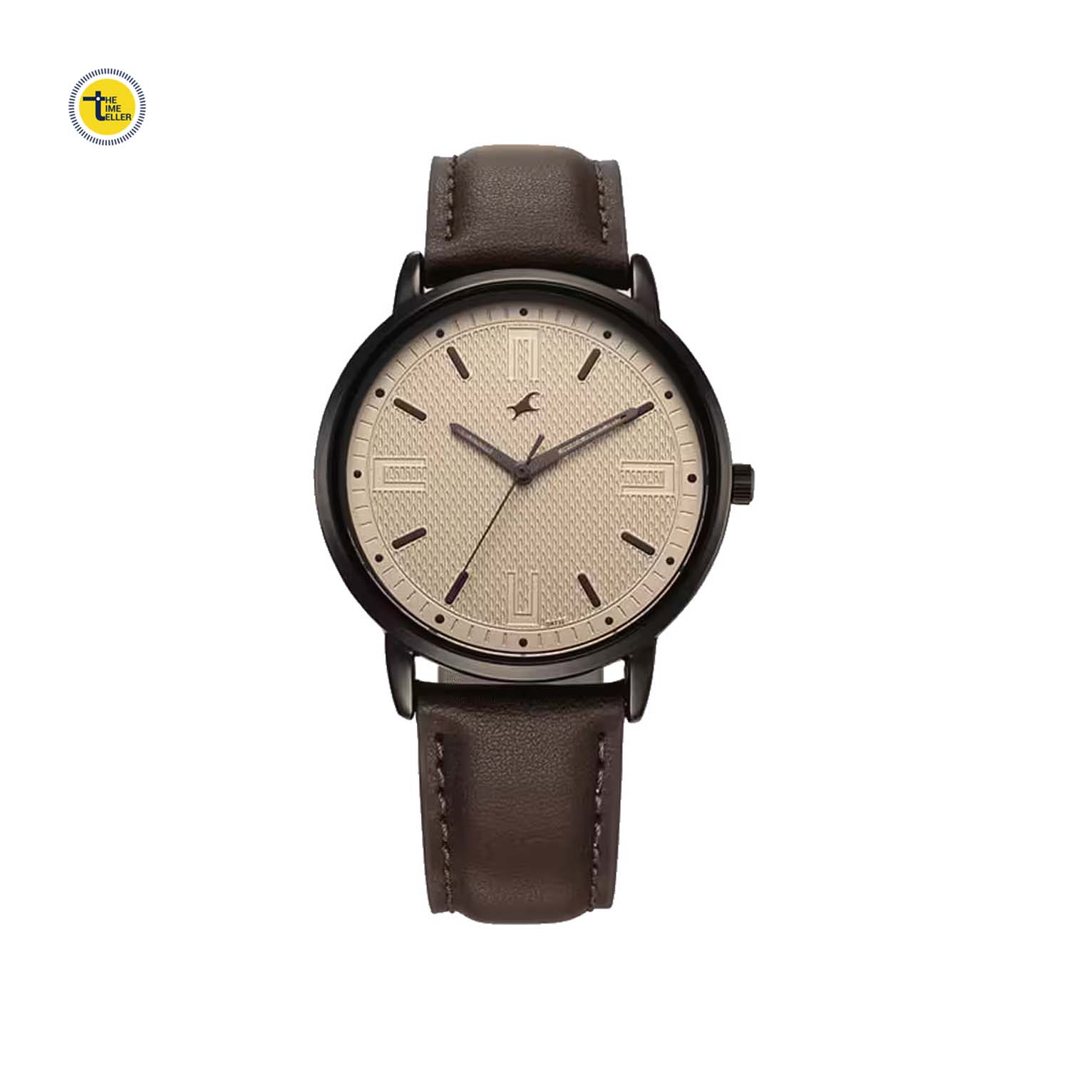 Fastrack Stunners X Special Edition Quartz Beige Dial Leather Analog Watch for Men (‎38159NL02)