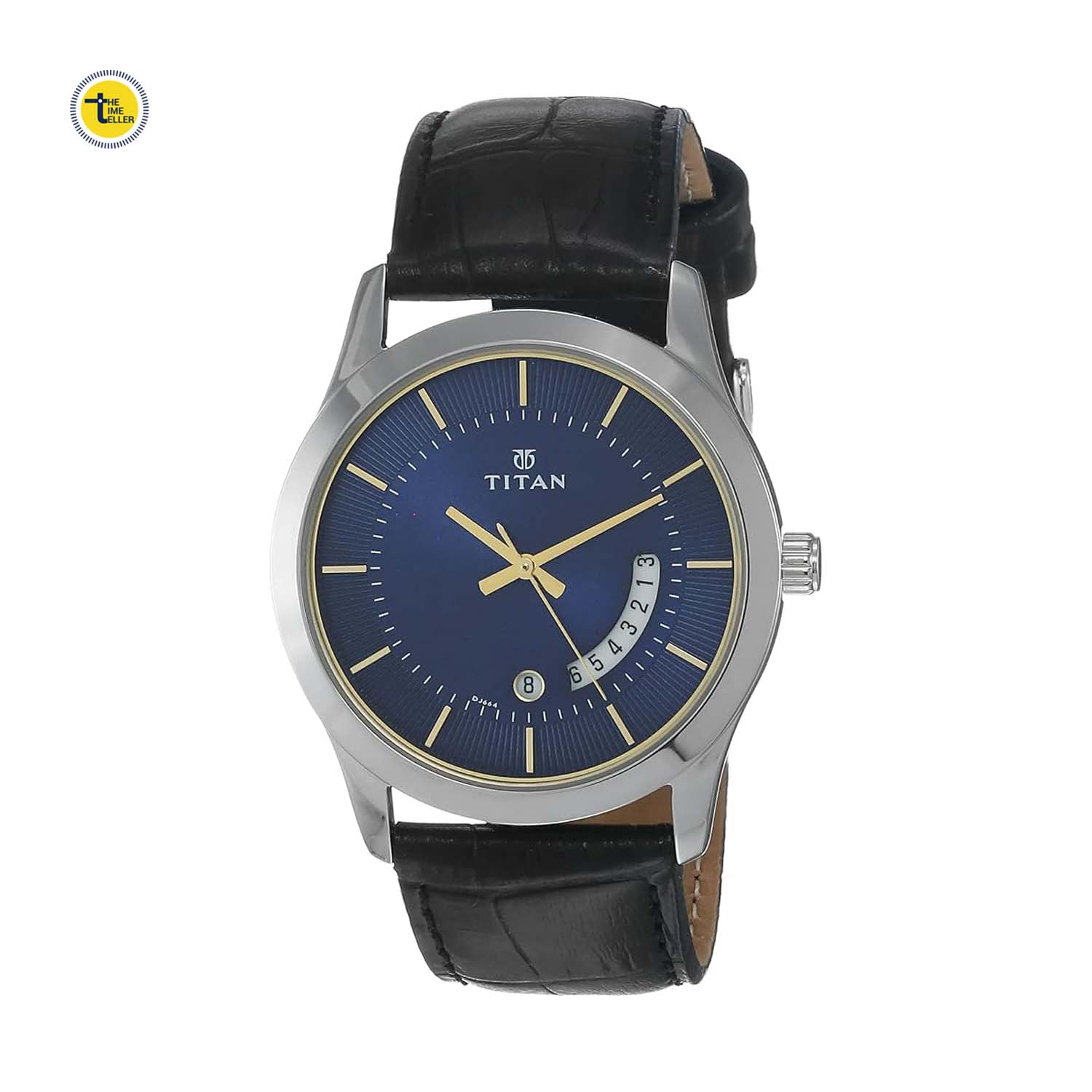 Titan Blue Dial Analog with Date Leather Strap watch for Men-(NT1823SL01)